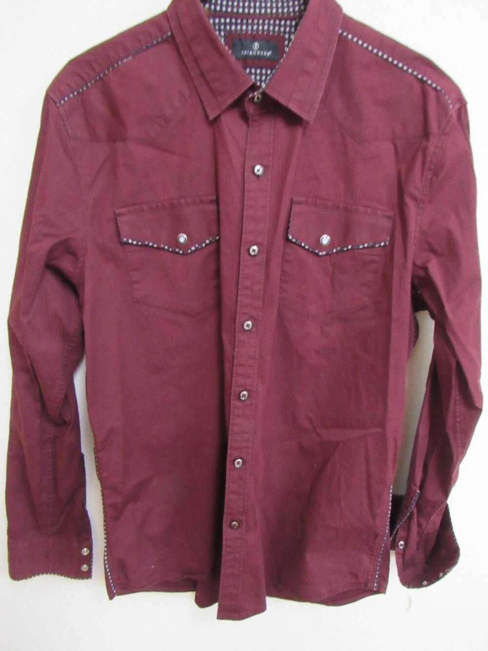 7 Diamonds Fit Cherry Bomb Long Sleeve Flip Cuff Button-Up Shirt Large‎